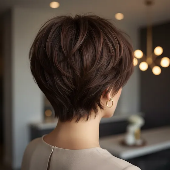 Back View Short Choppy Haircuts