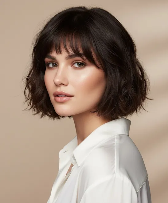 Short Wavy Haircuts with Bangs