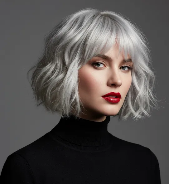 Trendy Short Wavy Haircuts with Fringe