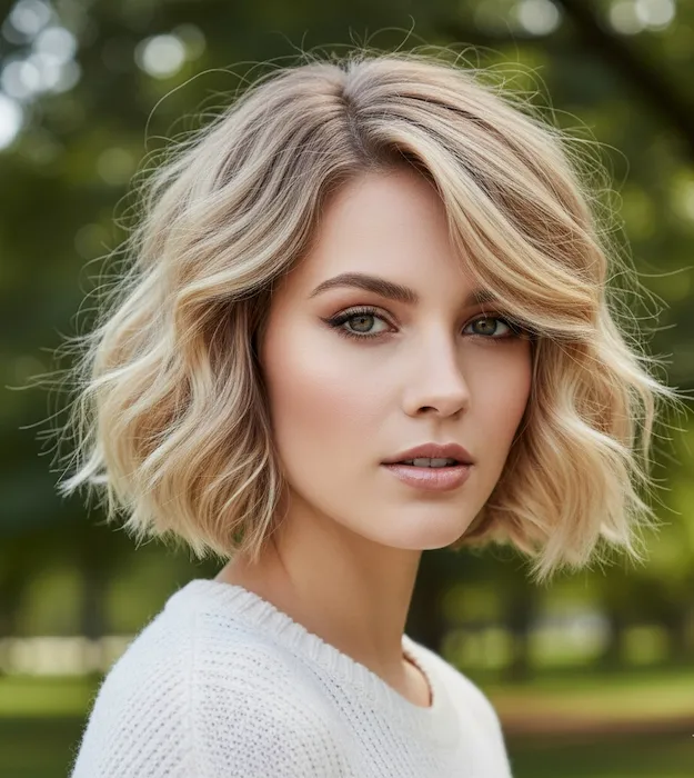 Short Wavy Haircuts for Long Faces