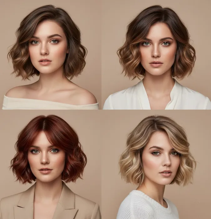 Flattering Short Wavy Haircuts by Face Shape