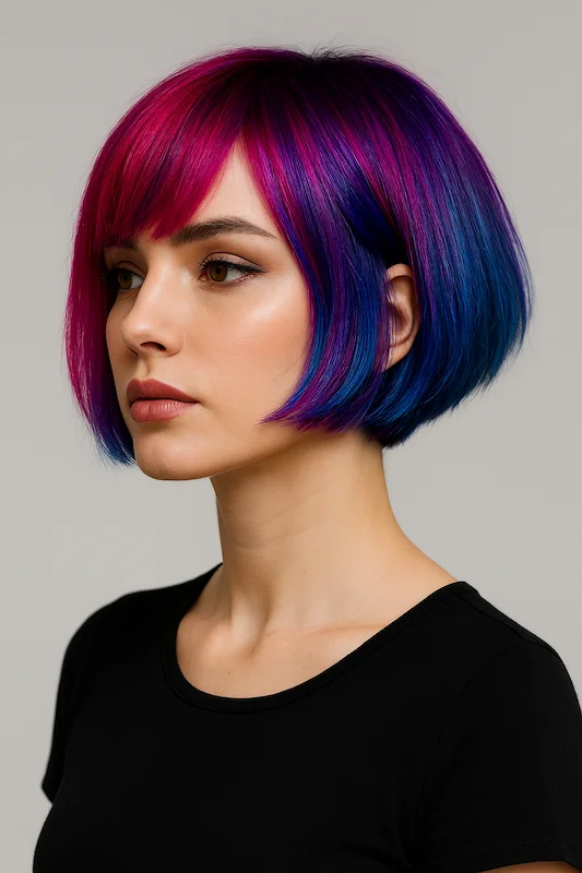 Bright Hair Colors Short Bob Haircuts