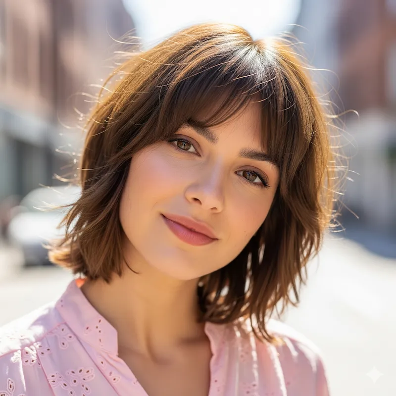 Chin-Length Bob Shag