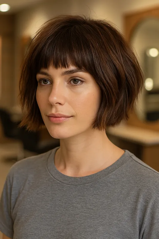 Chunky Textured Bob With Bangs