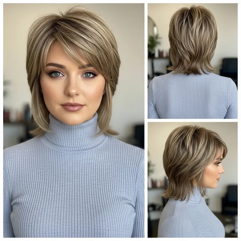 Cropped Textured Pixie with Piecey Layers
