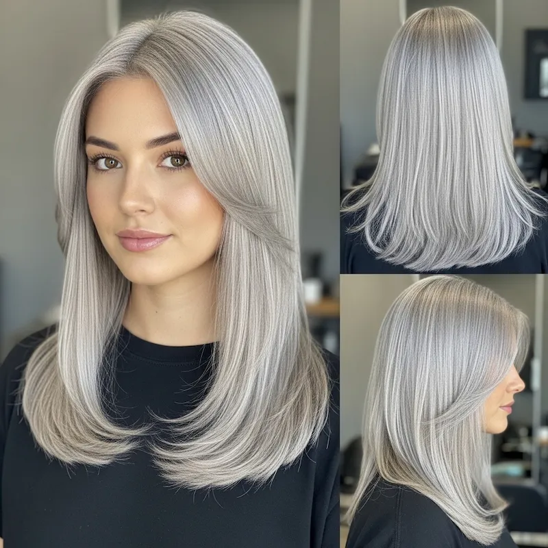 Long Straight Silver Bob