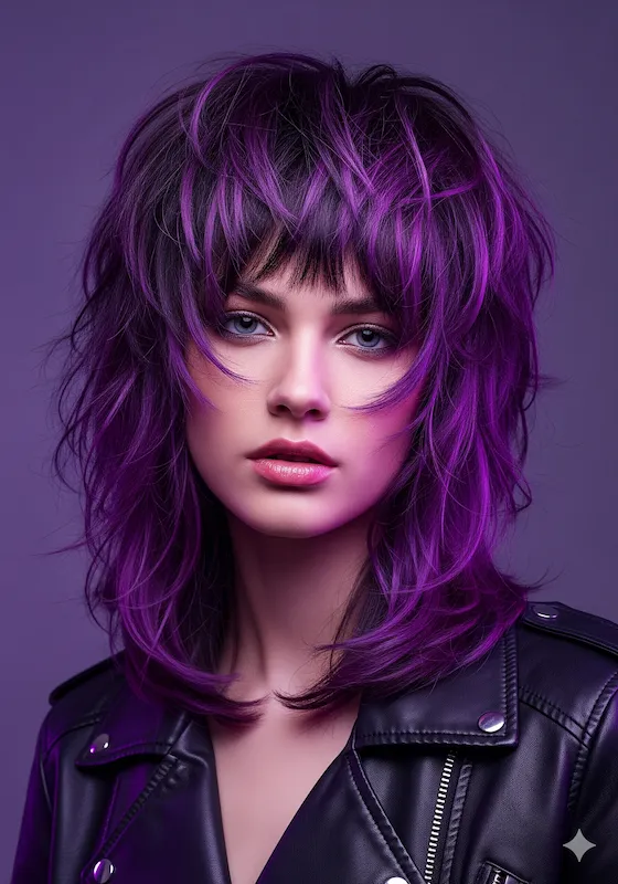 Shag with Purple Highlights