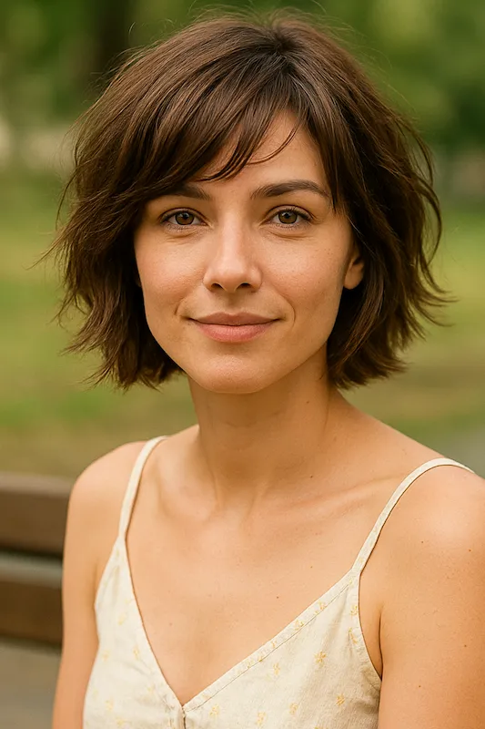 Shaggy Neck-Length Bob