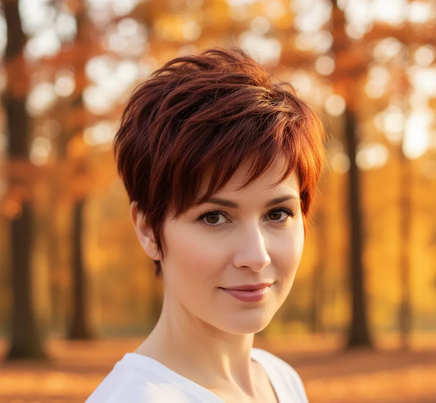 Short Auburn Pixie Haircuts
