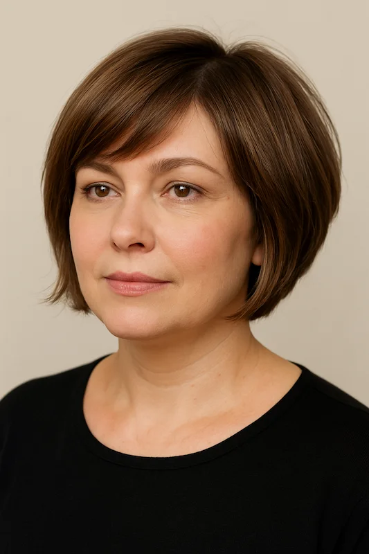 Short Bob Haircuts with Layers and Fine Hair Round Face