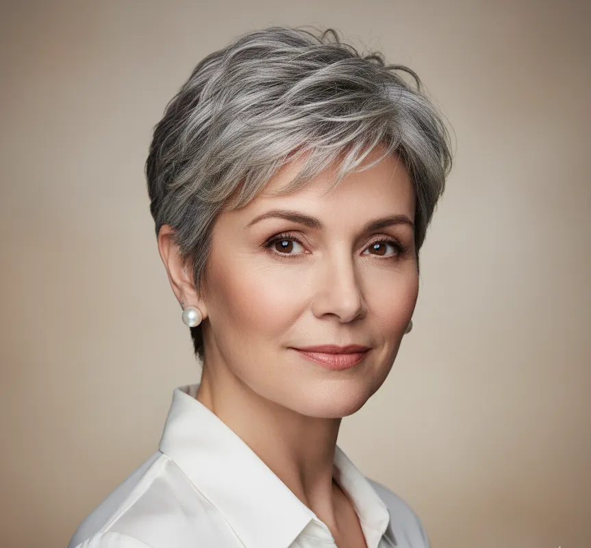 Short Gray Pixie Haircuts