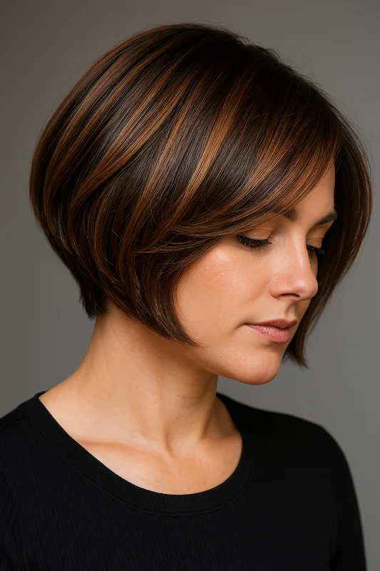 Short Hair Highlights – Brown Caramel Bob Haircuts