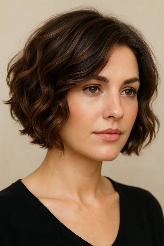 Short Haircuts for Thick Hair – Wavy Bob Styles