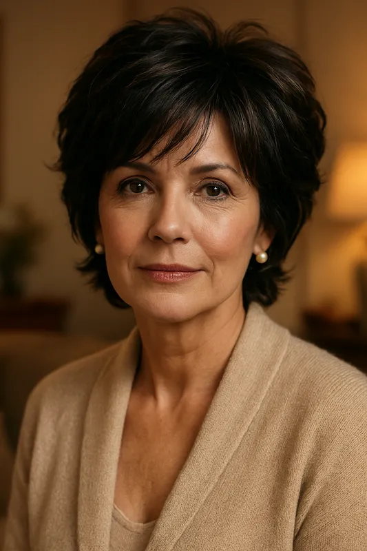 Short Layered Haircuts for Thick Hair Over 50 (Shag Hairstyles)