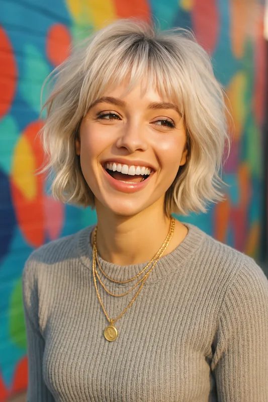 Layered Bob with Side Bangs