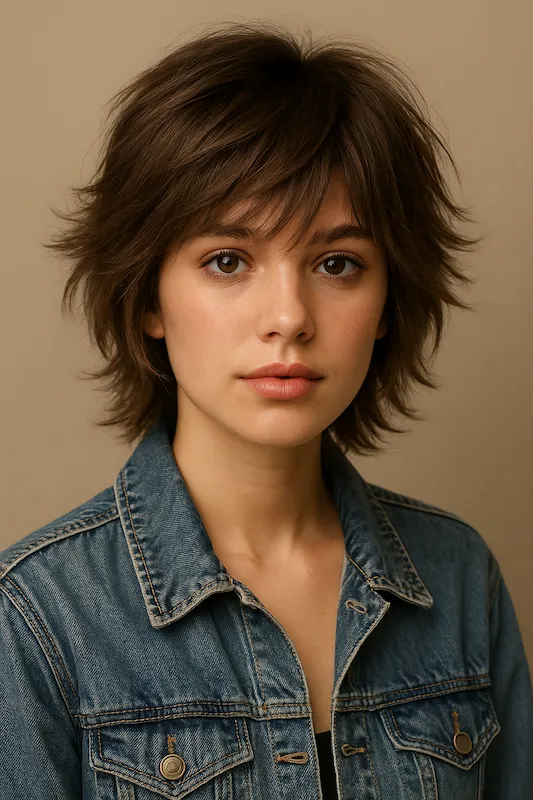 Short Shag Haircuts Side Part
