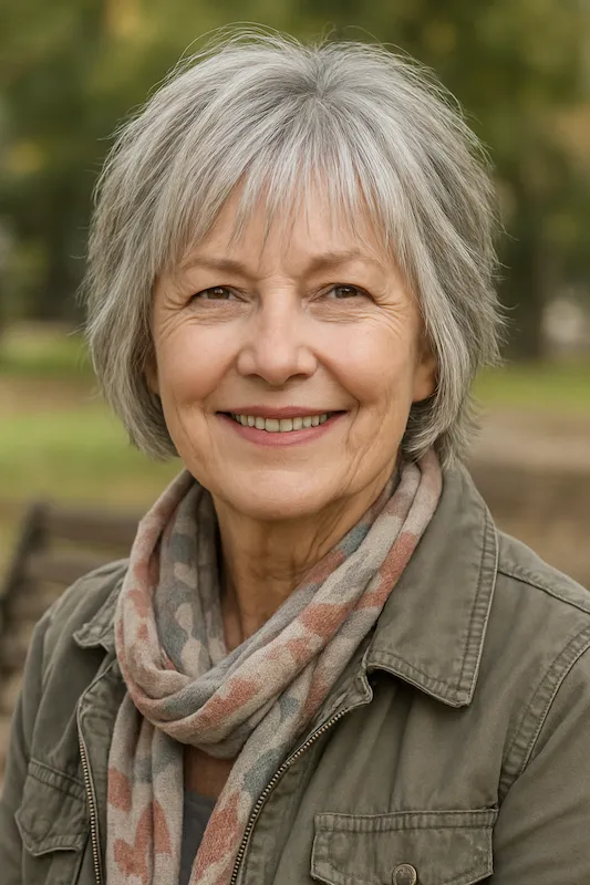 Short Shag Haircuts with Bangs Older Women