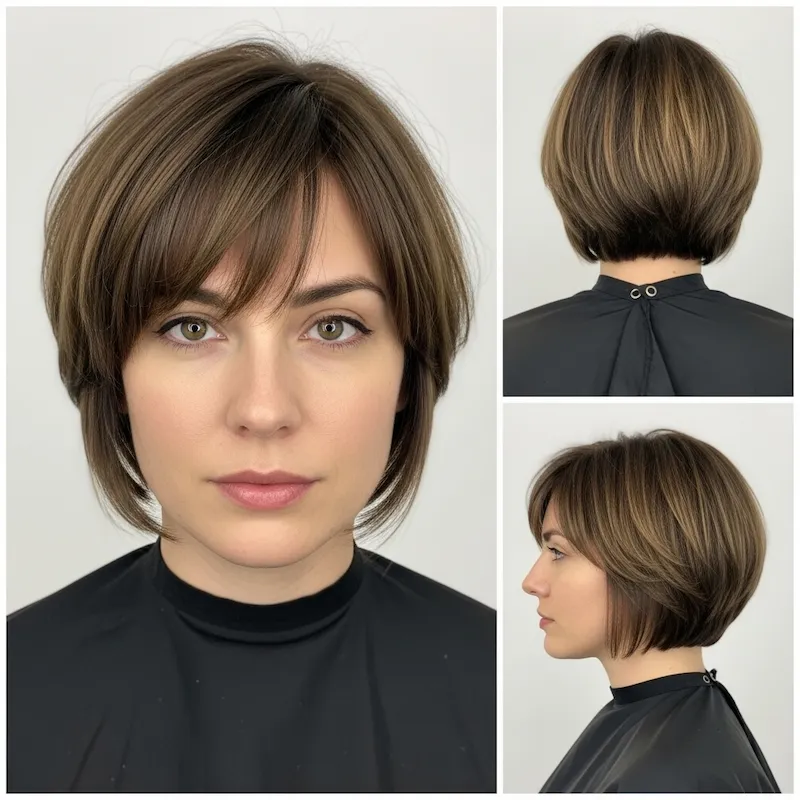 Short Tapered Bob with Bangs