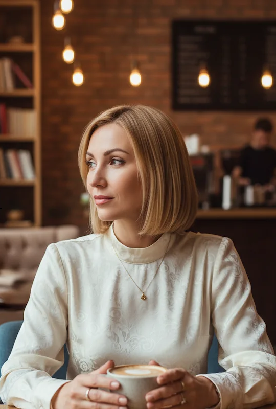 Side-Parted Sleek-Bob