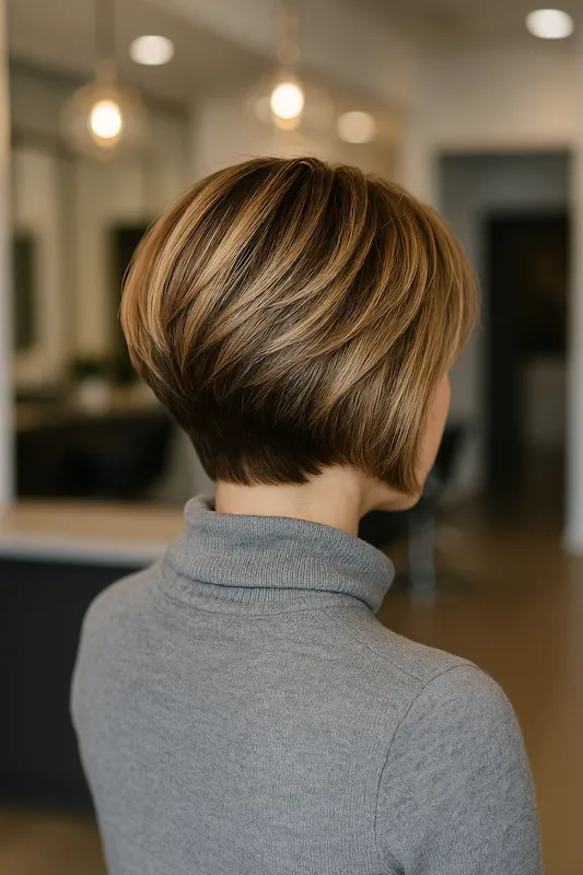 Stacked Bob With Highlights