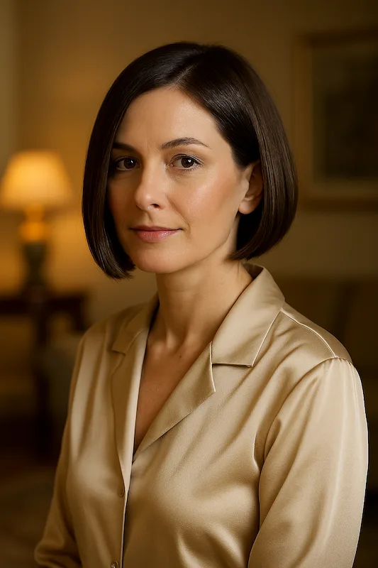 Jaw-Length Bob With Side Part