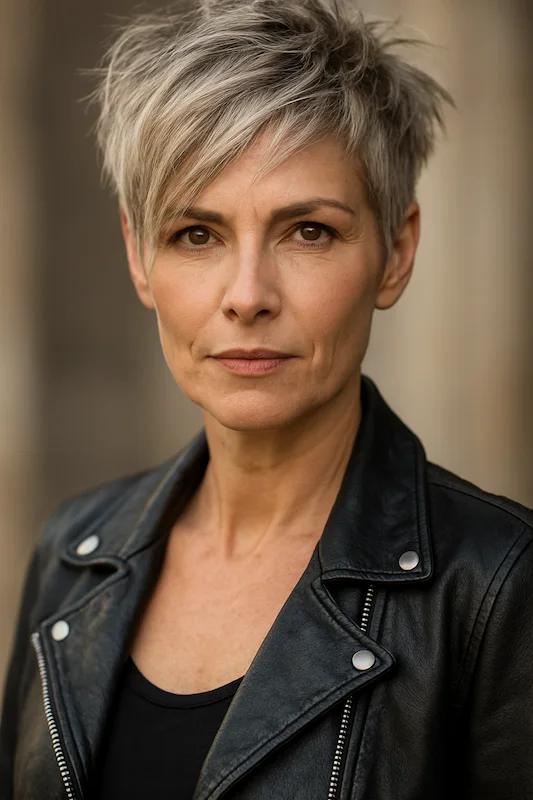 short haircuts for women over 50 edgy