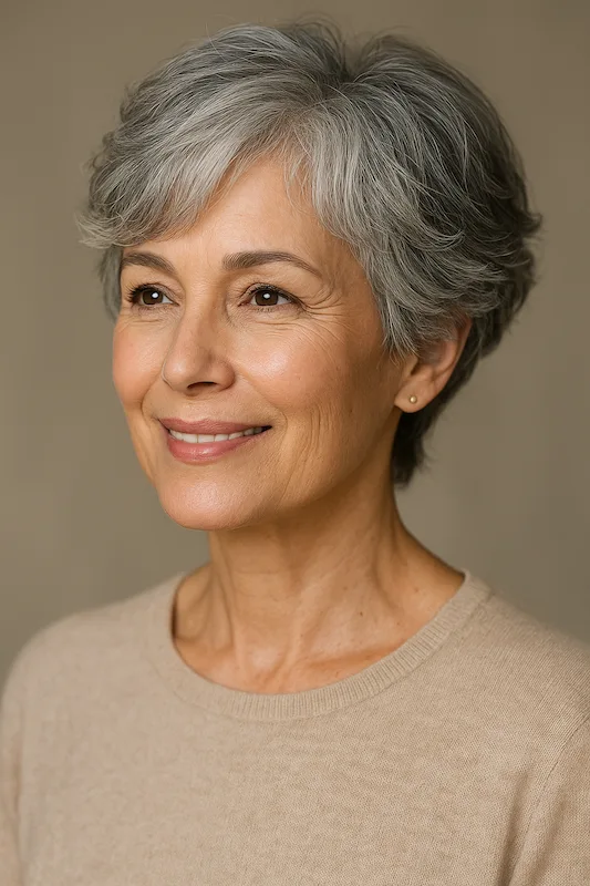 short haircuts for women over 50 wavy