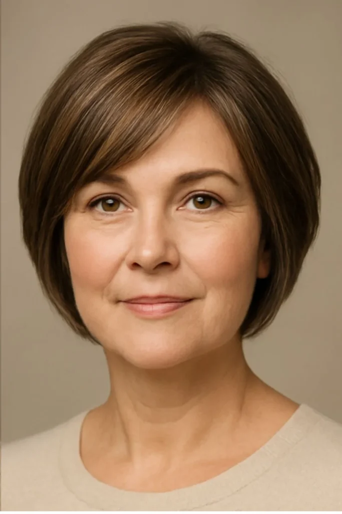 short haircuts for women over 50 with a round face