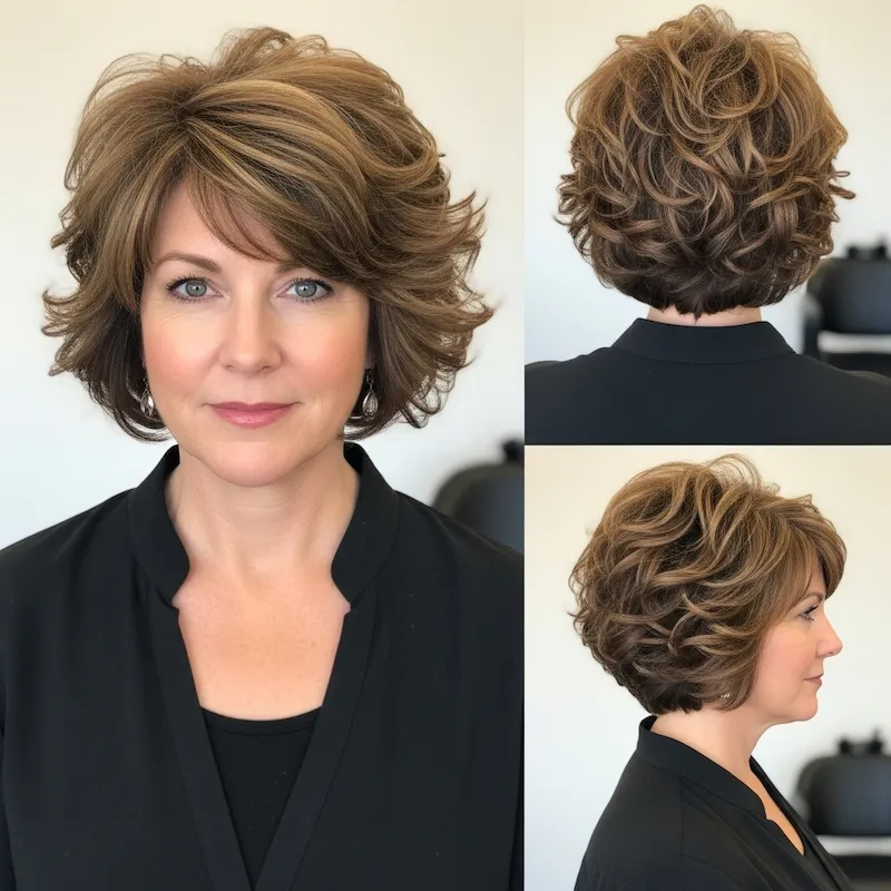 Short Layered Curly Bob