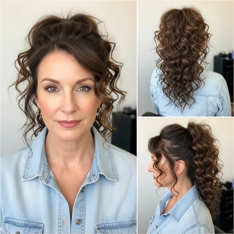 Sleek Curly Ponytail