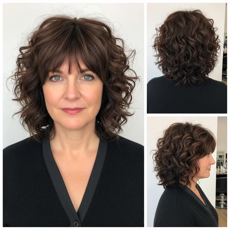 Curly Shag with Bangs
