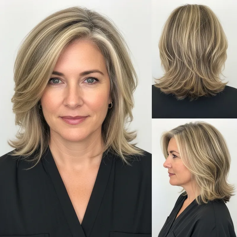 Blonde Highlights Over Gray Hair