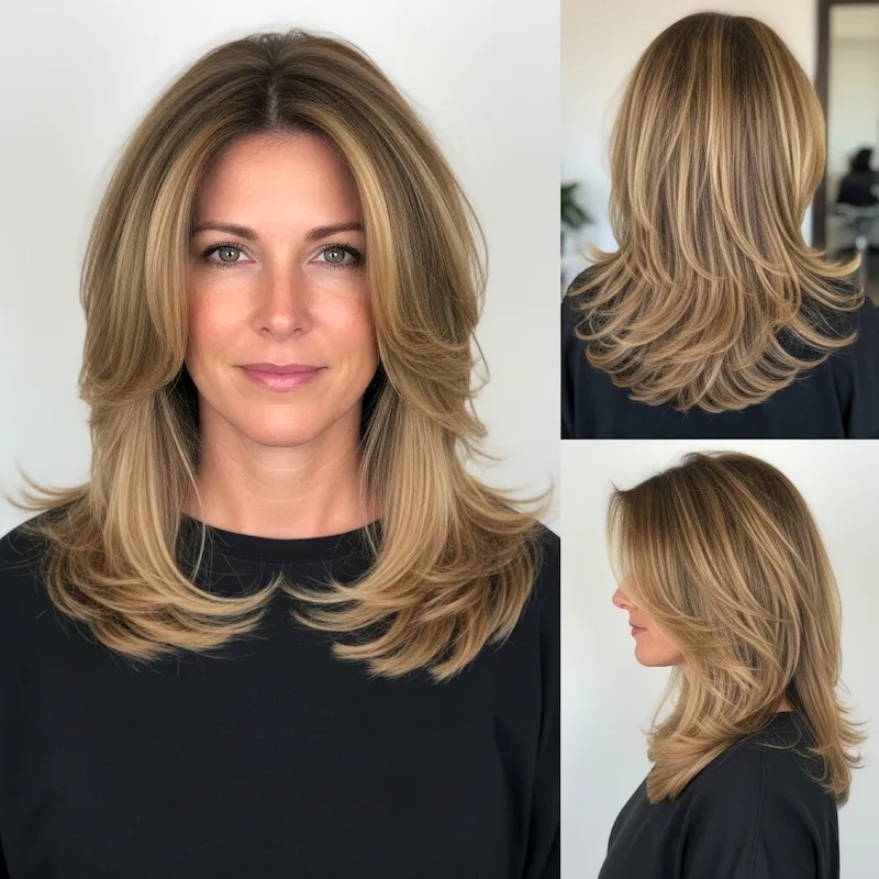 Long Layered Hair with Face-Framing Balayage