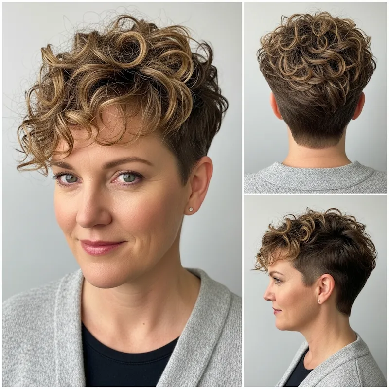 Curly Pixie with Undercut
