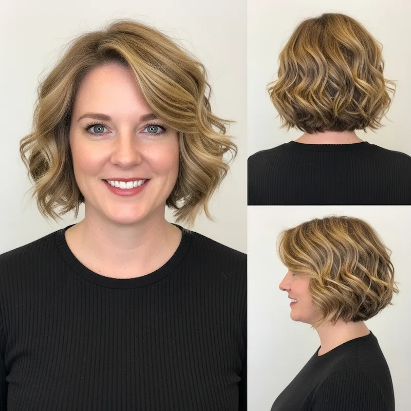 Stacked Wavy Bob with Volume