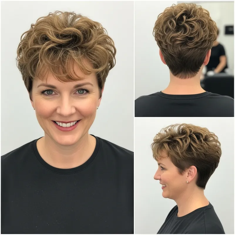 Curly Pixie with Taper