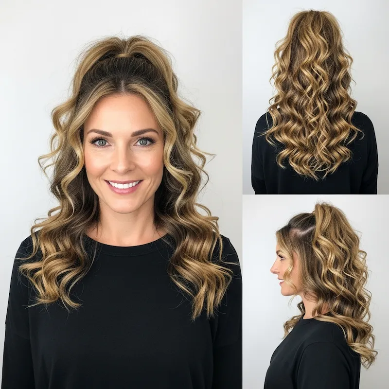 Long Half-Up Half-Down Curls