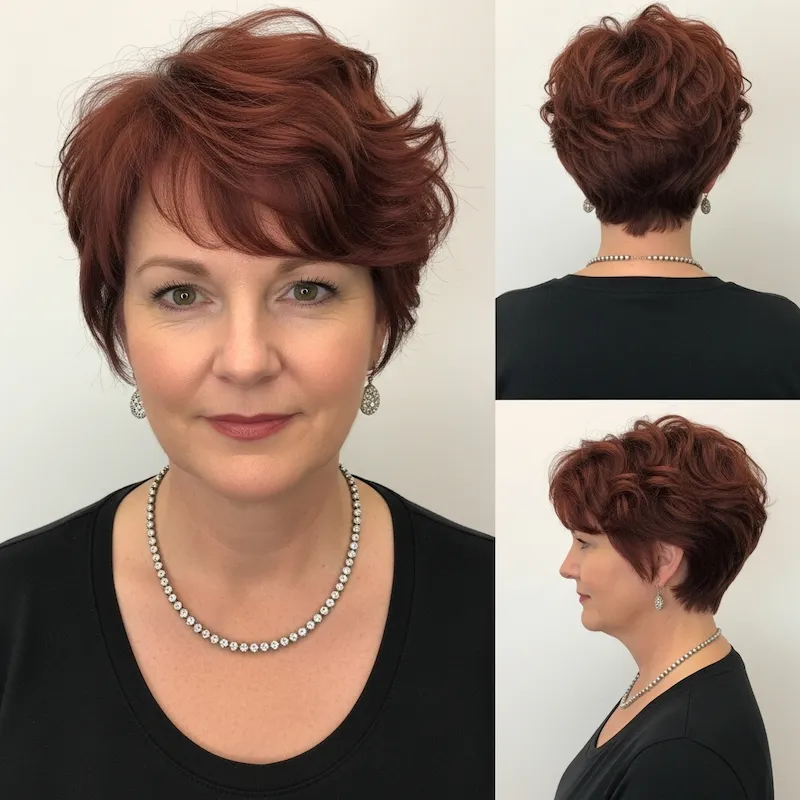 Auburn Curly Pixie