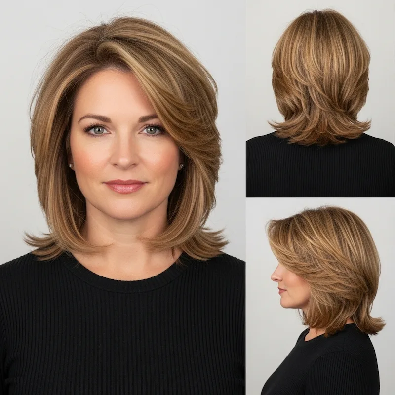 Layered Feathered Long Bob