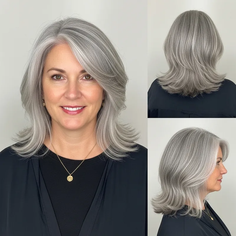 Medium-Length Silver Waves