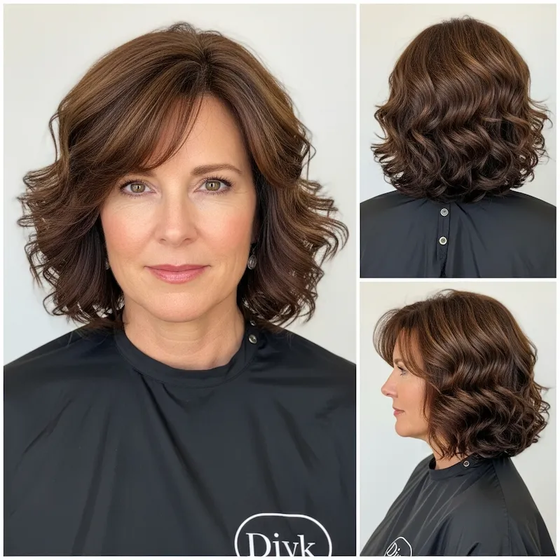 Voluminous Shoulder-Length Curls