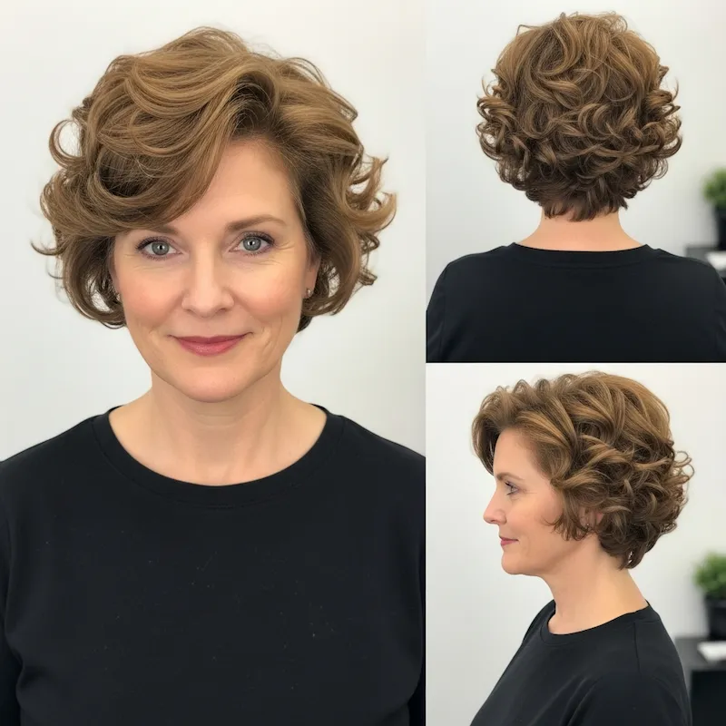 Short Side-Parted Pin Curls