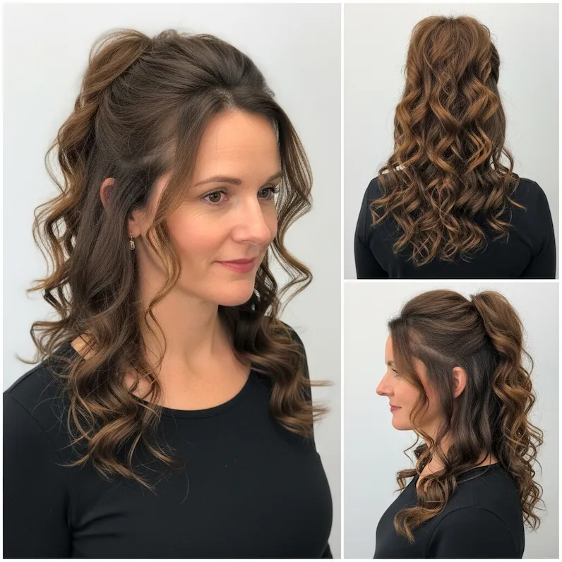 Half-Up Half-Down Long Curls