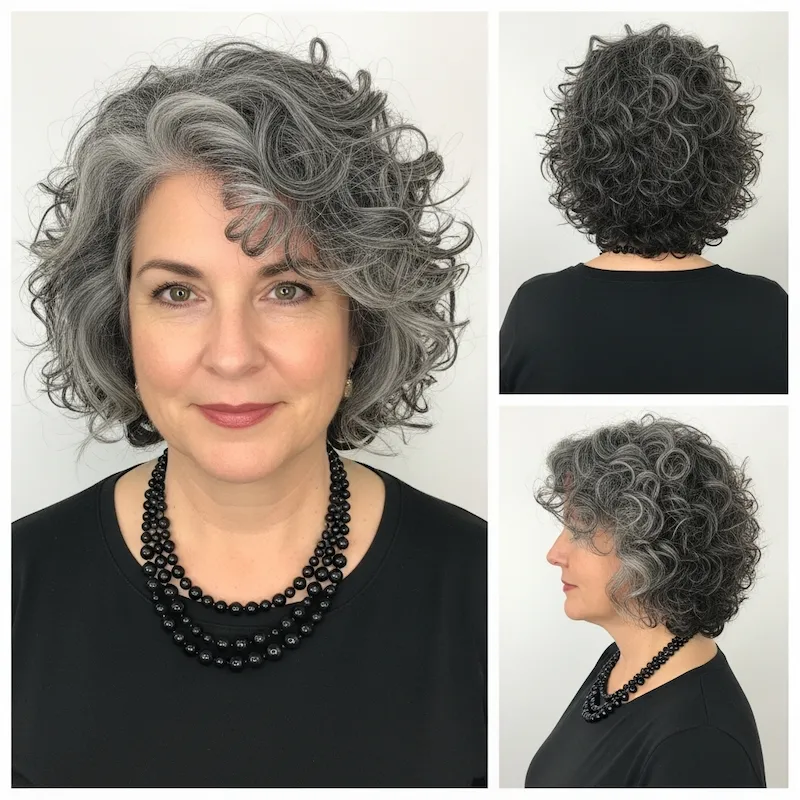 High Volume Salt And Pepper Curls