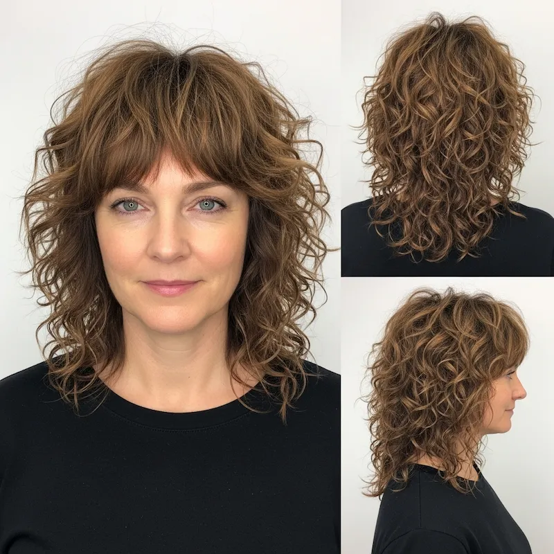 Shaggy Curls With Center Part