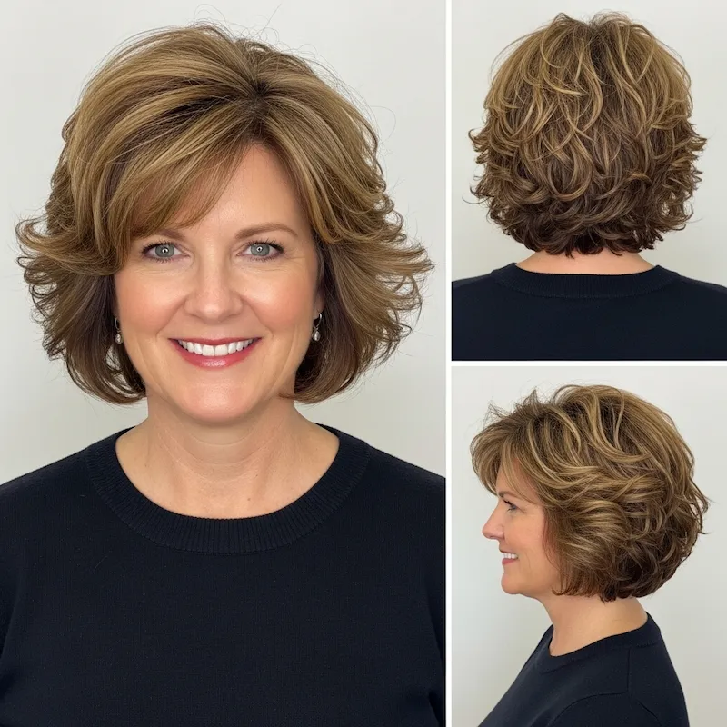 Layered Curly Bob