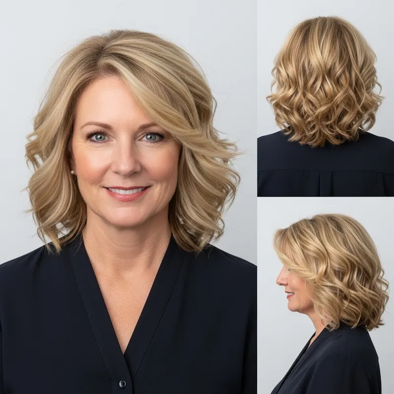 Layered Blonde Curls