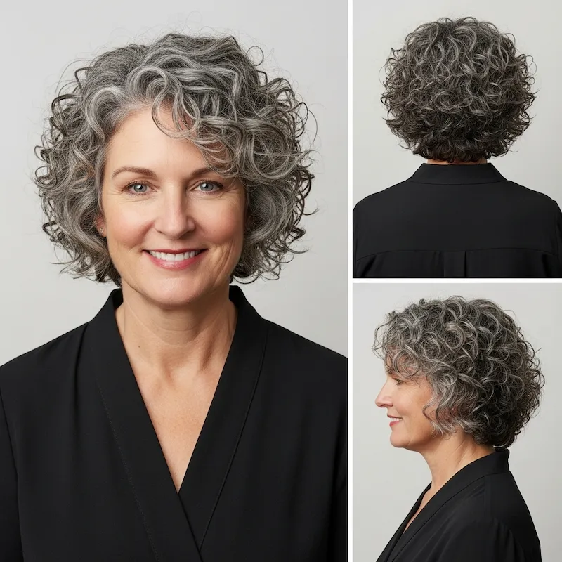 curly hairstyles for women over 50 gray hair style