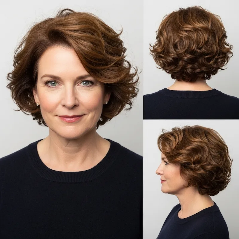 Side-swept voluminous Curls