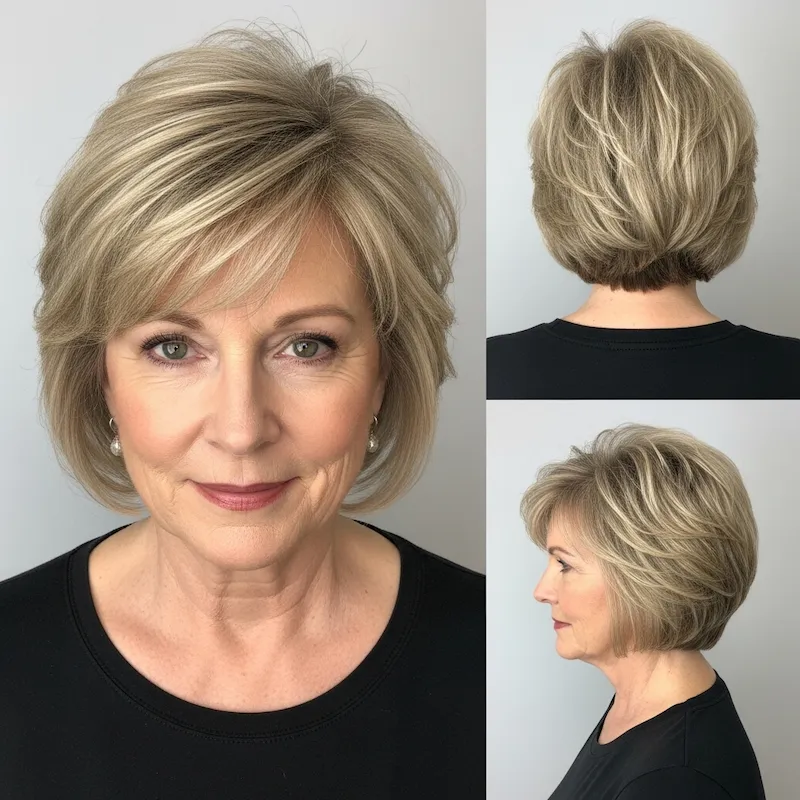 Chin-Length Bob with Side Part Haircut